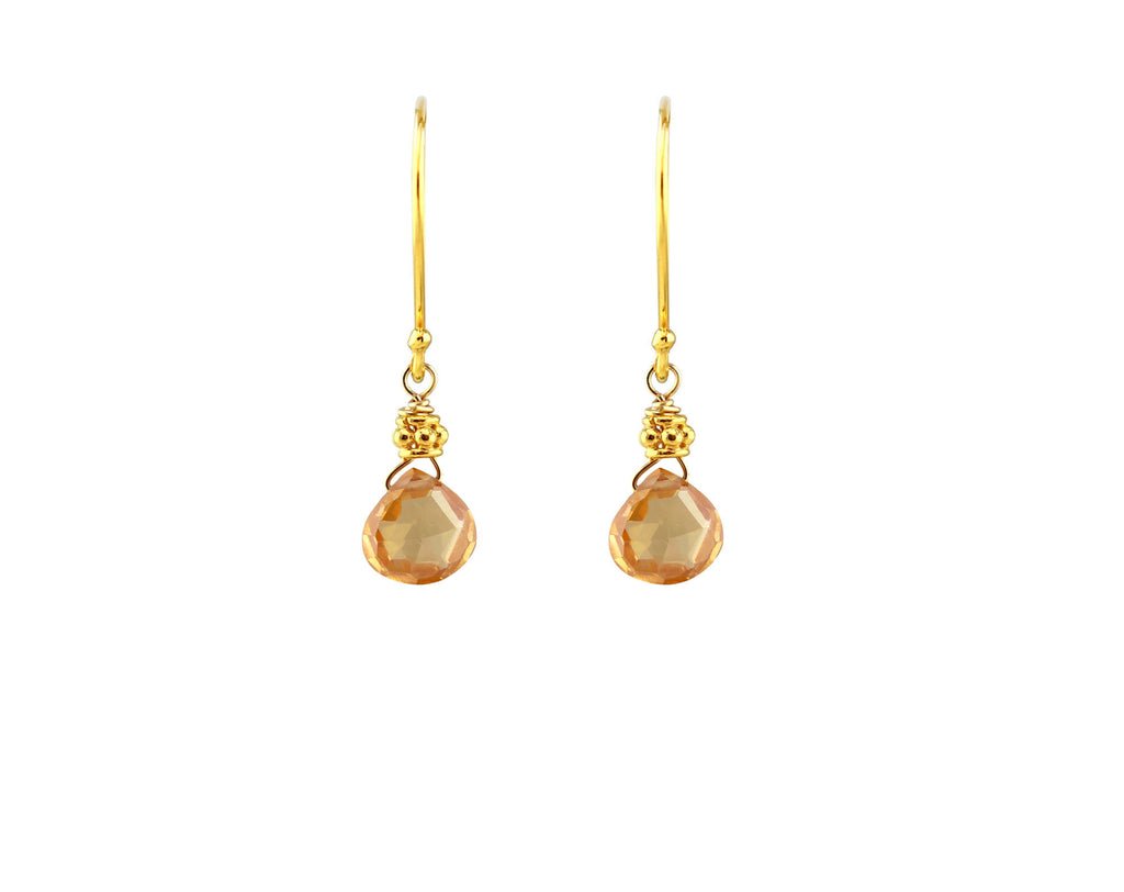 Champagne Zircon Drop Earrings