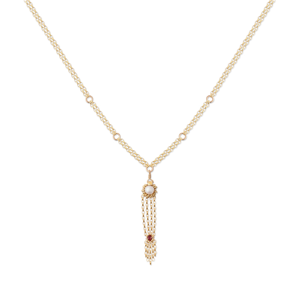 Akoya Pearl Ruby Necklace