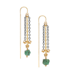 Fern Earrings With Emeralds