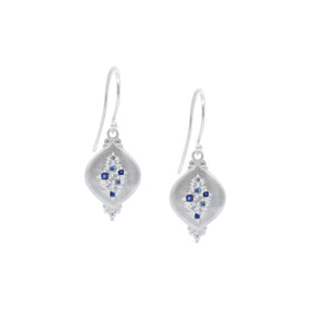 Rain Drop Earrings In Sapphire And Aqua