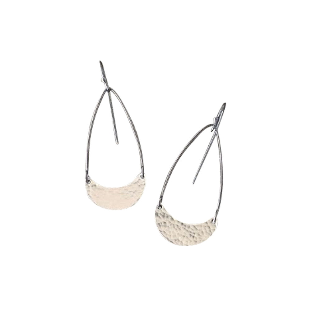 Tiny Hammered Arc Earrings