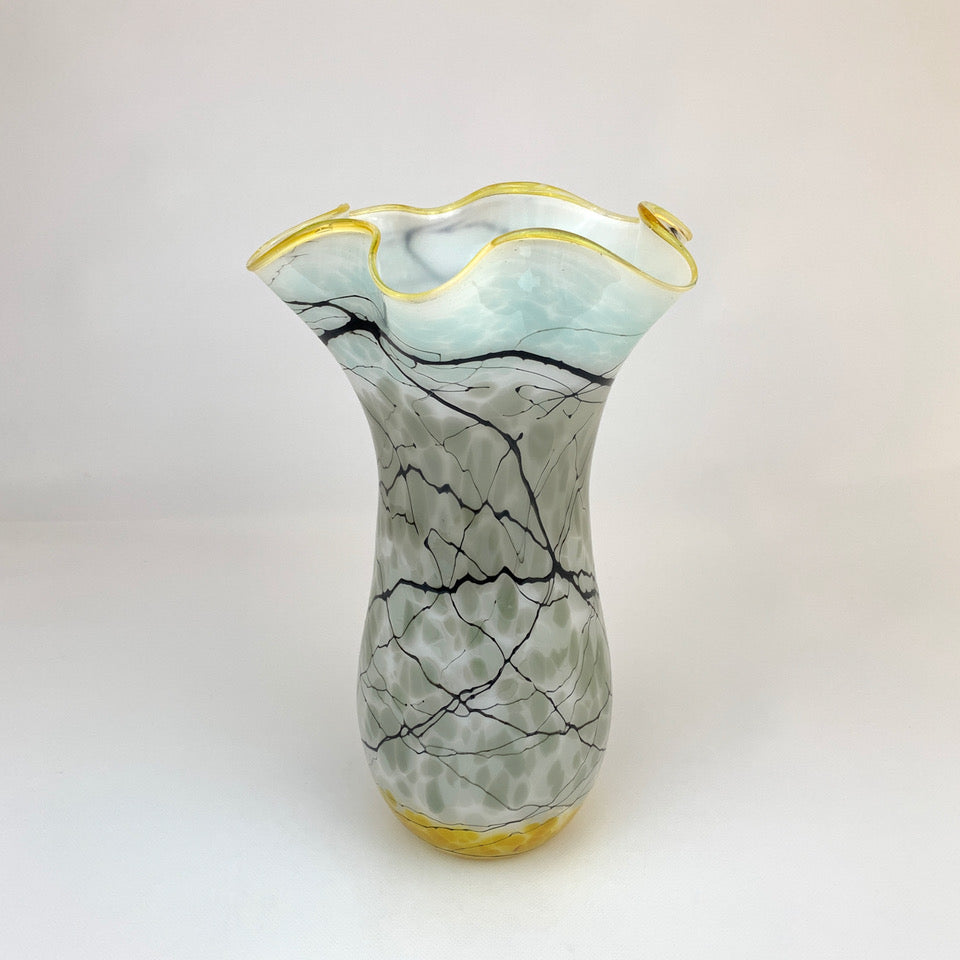 Grey Lightning Large Fluted Vase