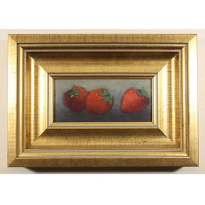 Three Strawberries, Oil On Canvas