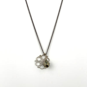 Pyrite Mandala Silver Necklace
