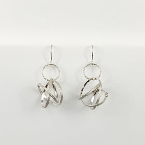 Small Sterling Mobius Earrings w/Circle