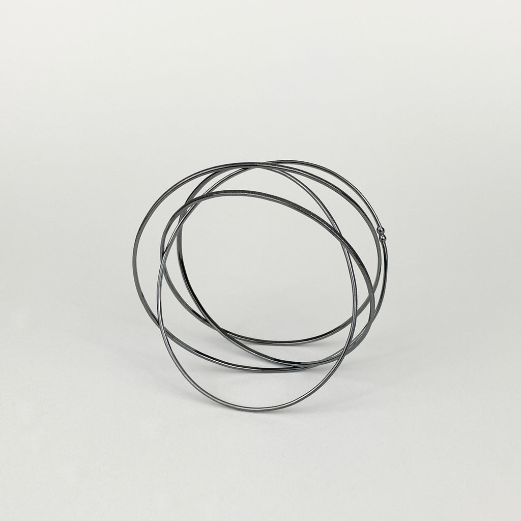 Oxidized Orbit Bangle Bracelet