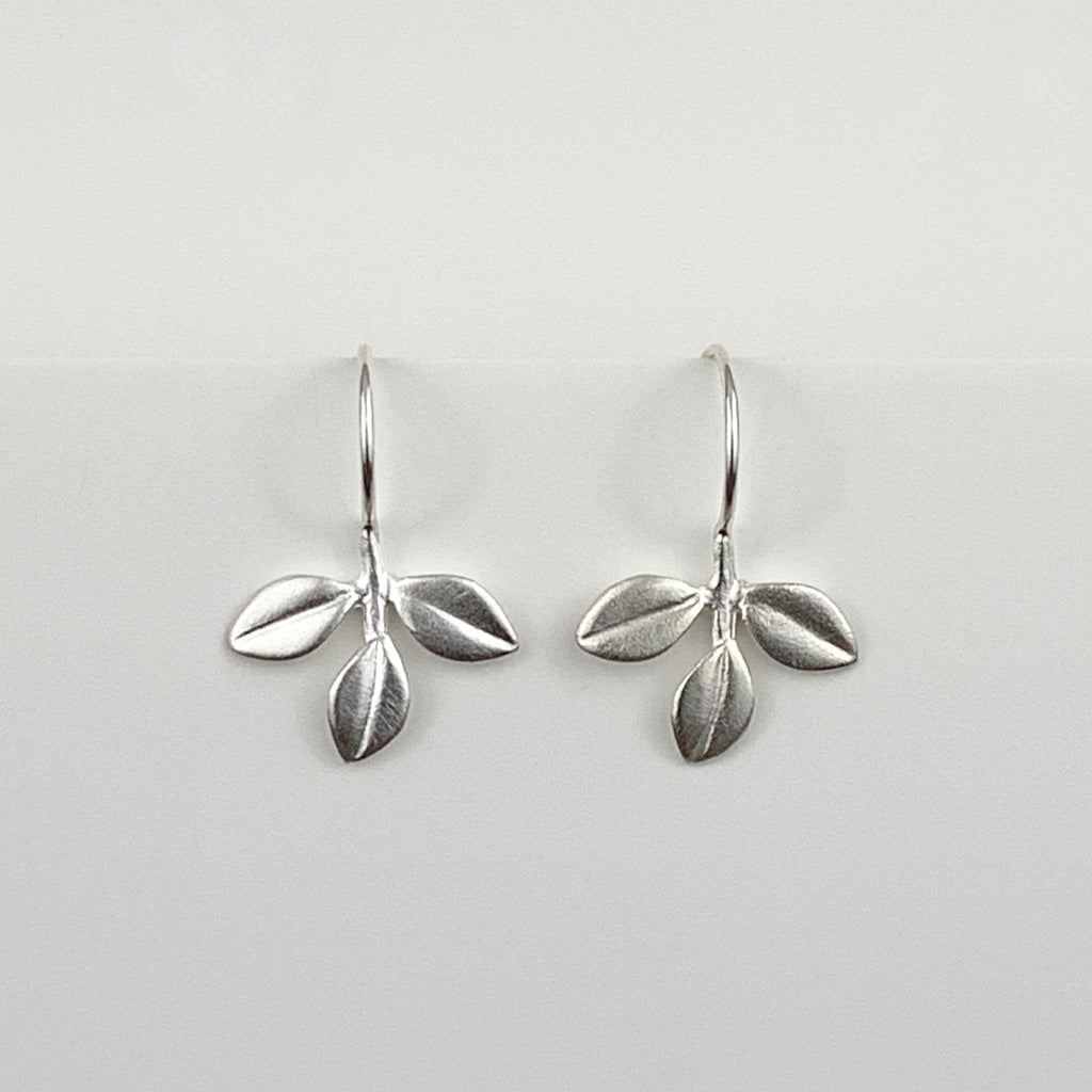 Silver Three Leaf Earrings