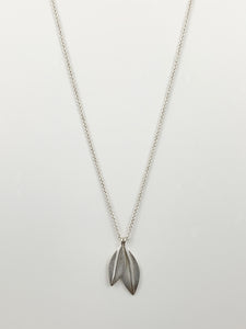 Silver Double Olive Leaf Necklace