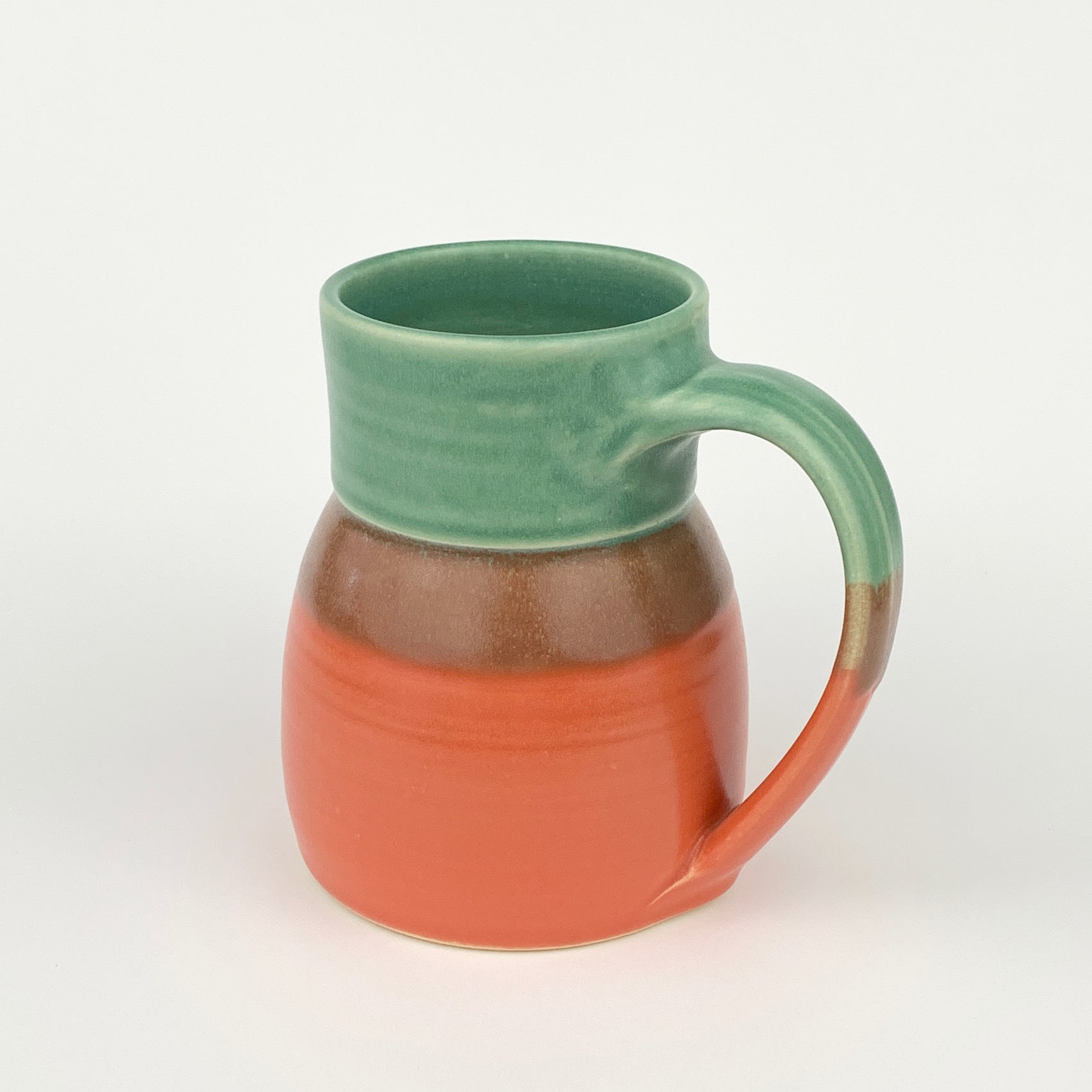 Tall Mug With Wide Base,Green/Orange