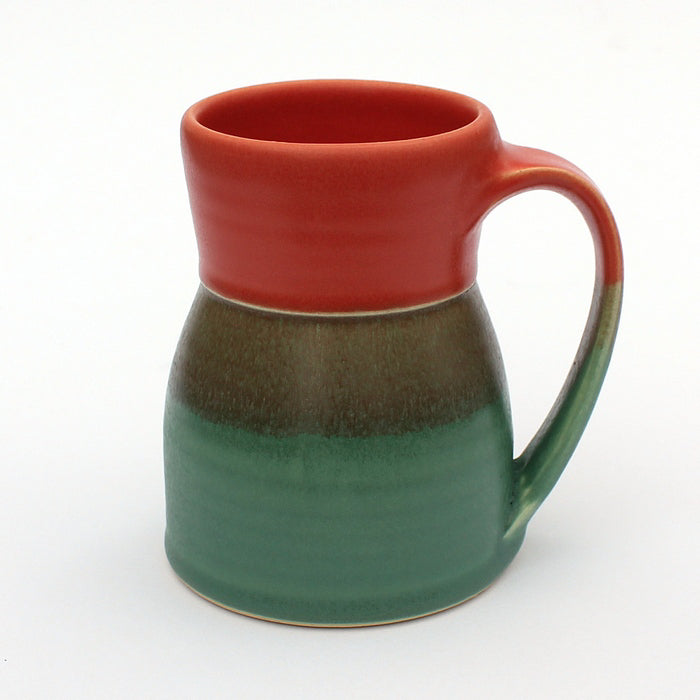 Tall Mug With Wide Base, Orange/Green