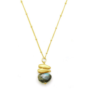 Two Pebbles With Labradorite Necklace