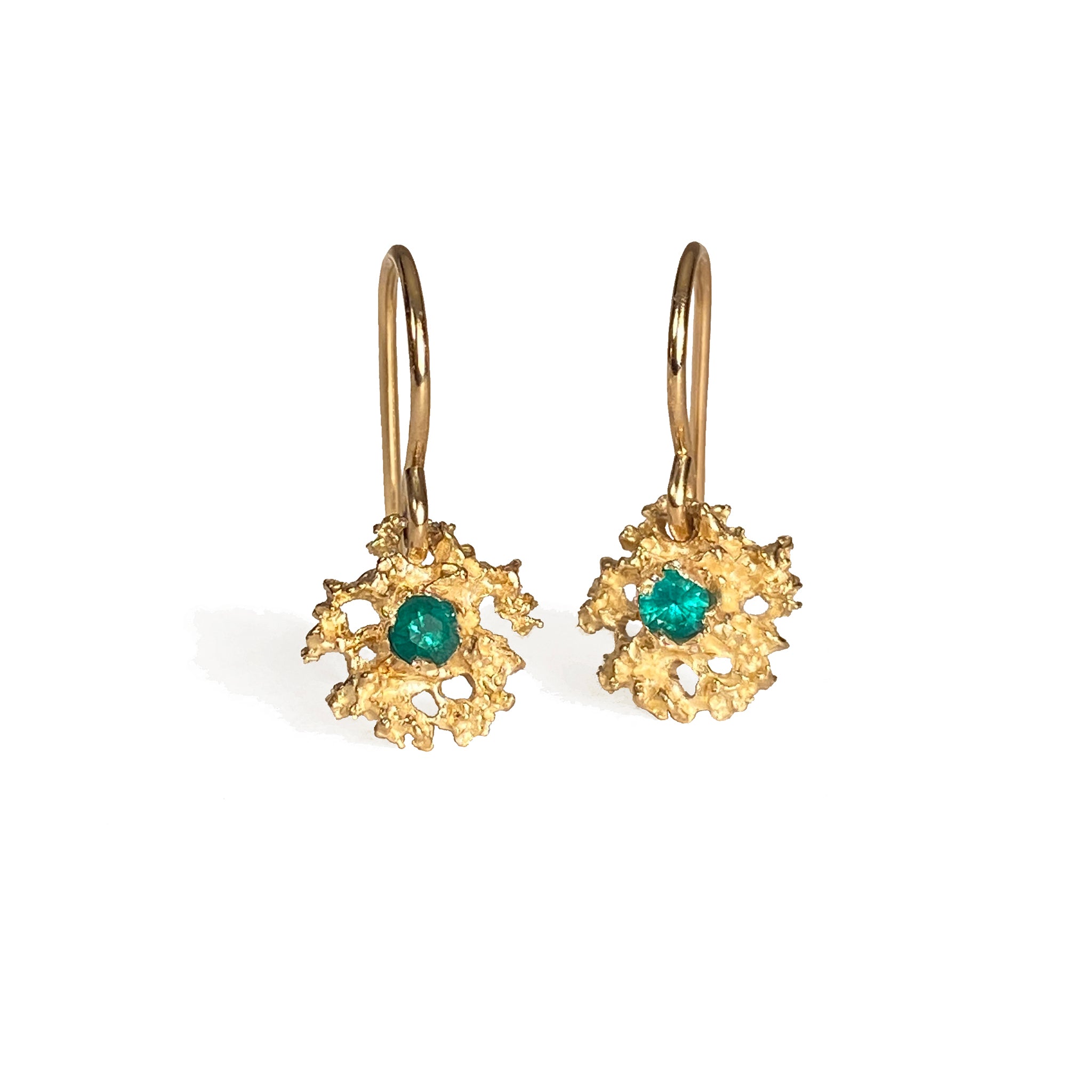 Star Emerald Wire Earrings