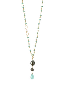 Tahitian Pearl and Stone Necklace