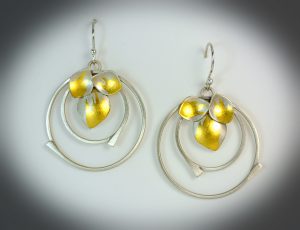 Spiral Earrings With Leaves